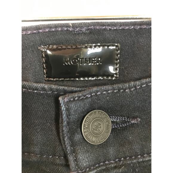 Mother Looker Boots Badges Jean Denim Womens High Waisted Blue Capsule Edgy - Picture 4 of 11